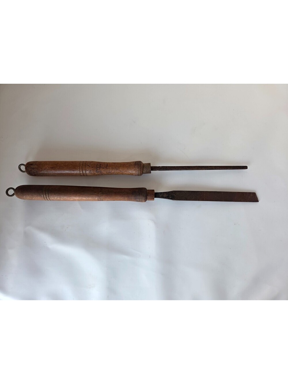 2 Vintage Unbranded Wood Lathe Tools HSS Steel Handles Metalworking USA